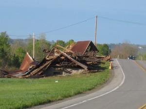 Old barn demolished along Rt 12-B