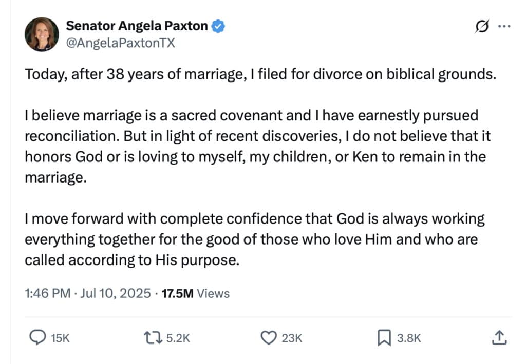 ken paxton divorce